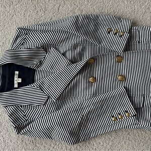 Cabi Striped Double-Breasted Blazer